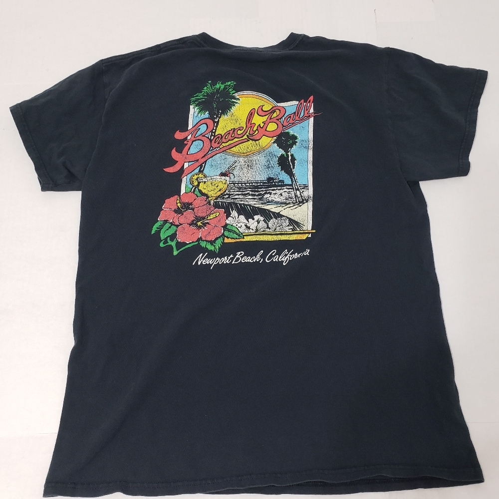 Vtg Beach Ball short-sleeved T-Shirt Men's M Black preowned - Picture 4 of 8